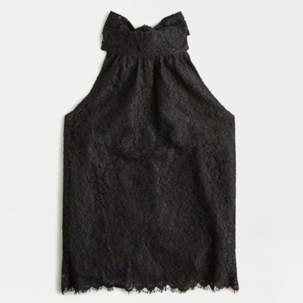 NWT J.Crew Sleeveless Lace Top, Black, Size Small
